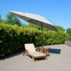 Зонт садовый Platinum Challenger T2 premium квадратный в светло-сером цвете